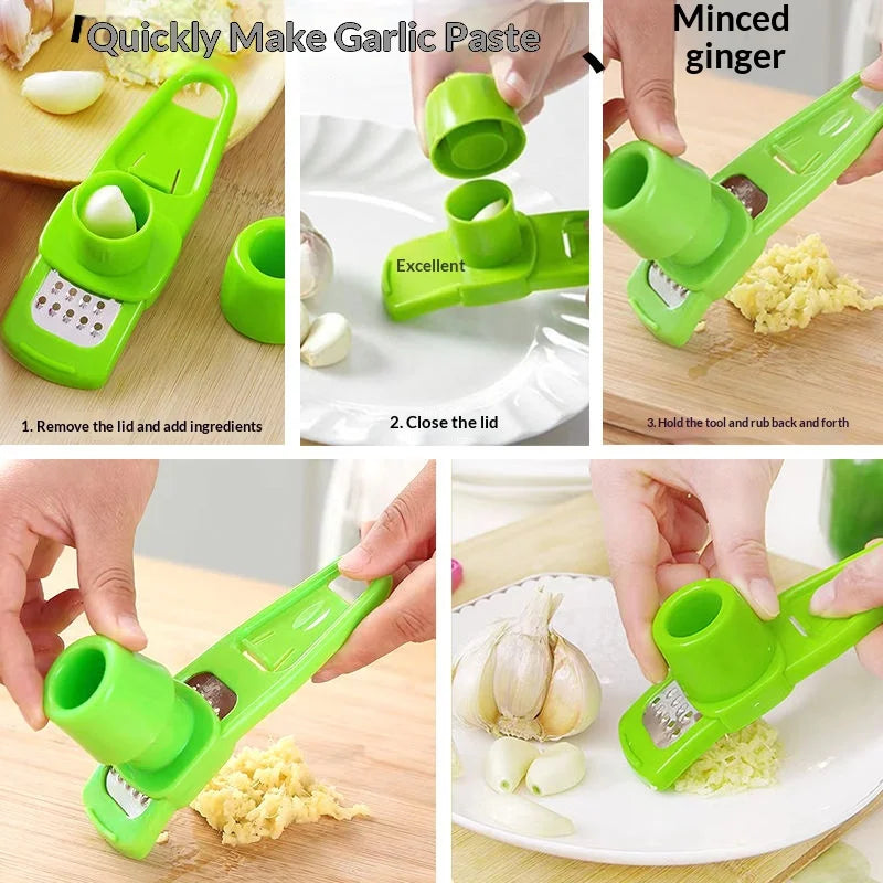 Garlic Press & Ginger Grinder – Stainless Steel Kitchen Tool