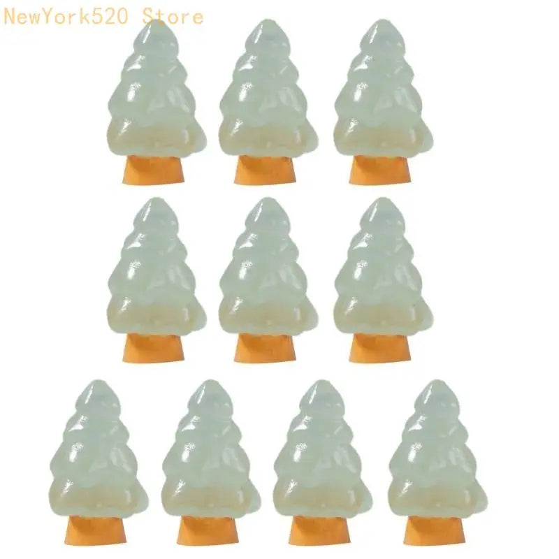 10 Pcs Luminous Christmas Tree Resin Charms for Jewelry Making