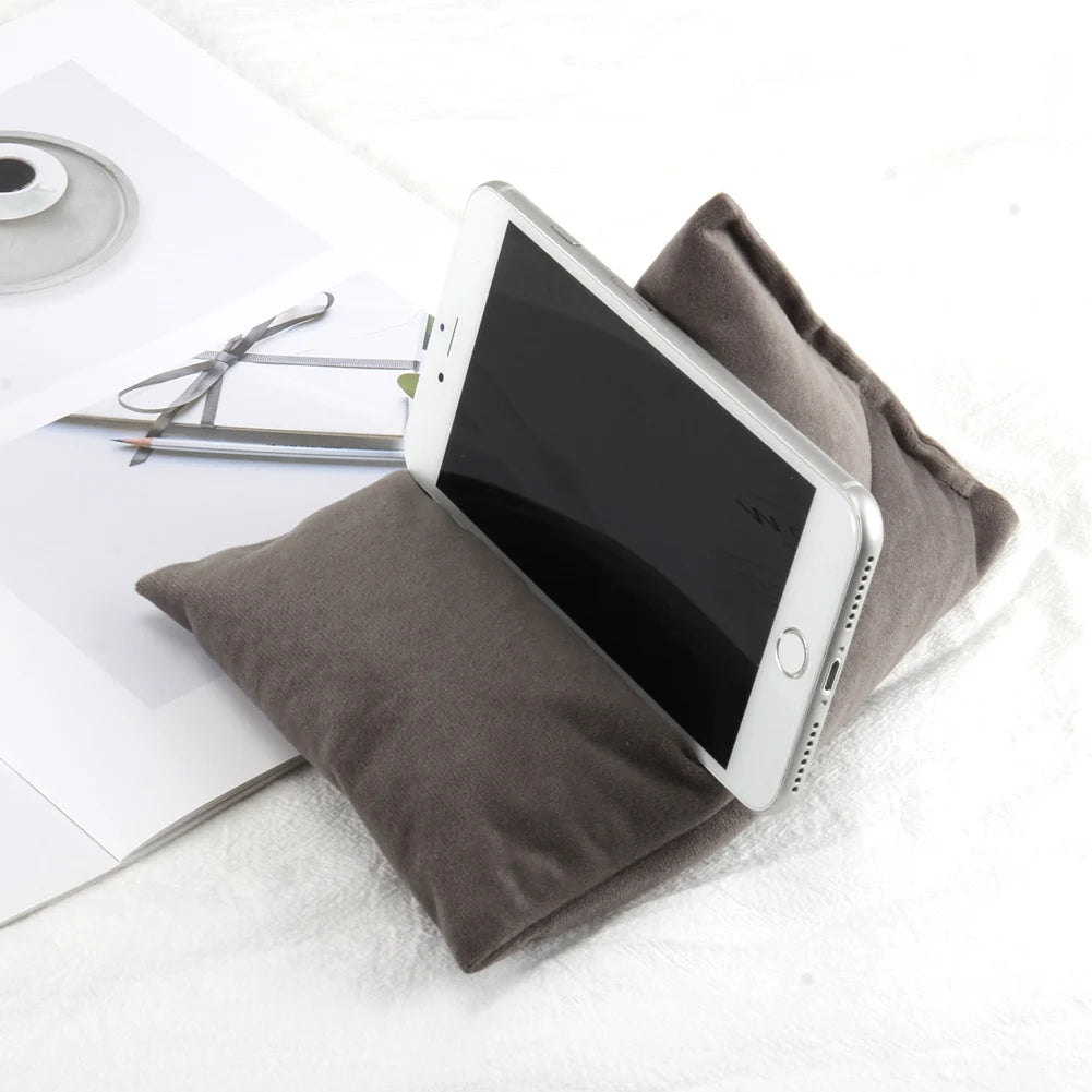 Triangle Velvet Pillow Phone Holder – Soft Lazy Stand for Phones