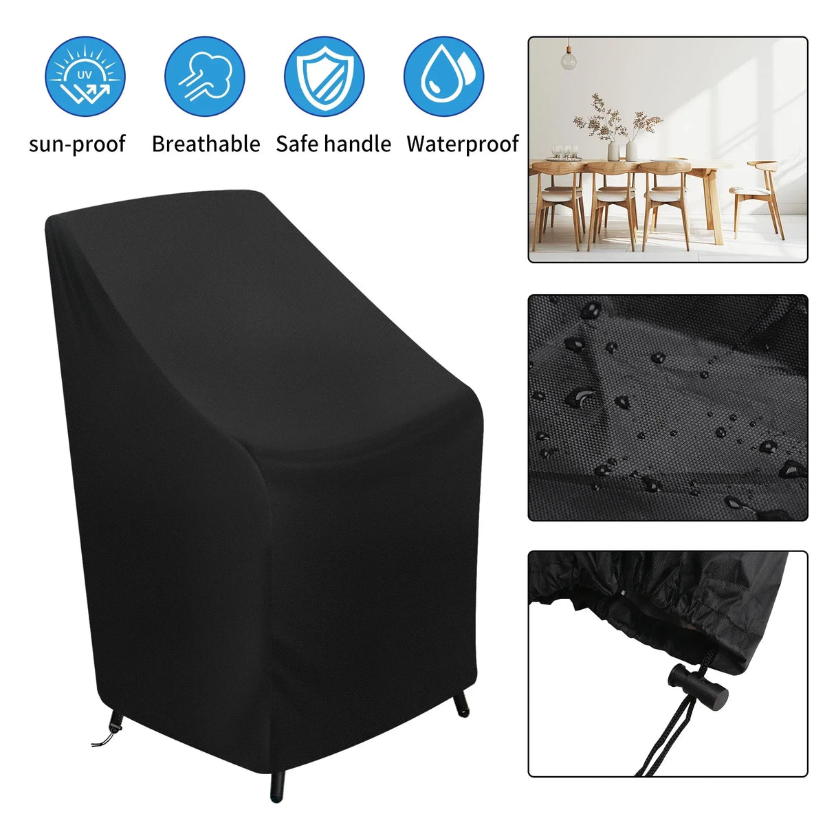 Waterproof Patio Chair Cover 210D Oxford – Stackable Outdoor