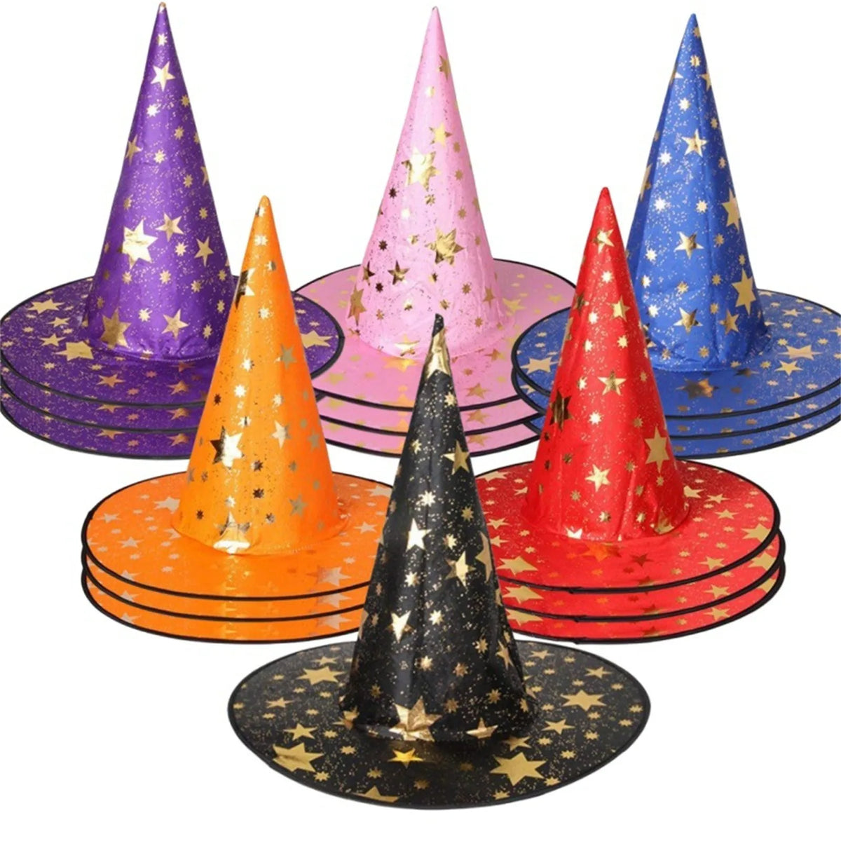 Halloween Witch Wizard Hat – Bronzing Pentagram Kids & Adults