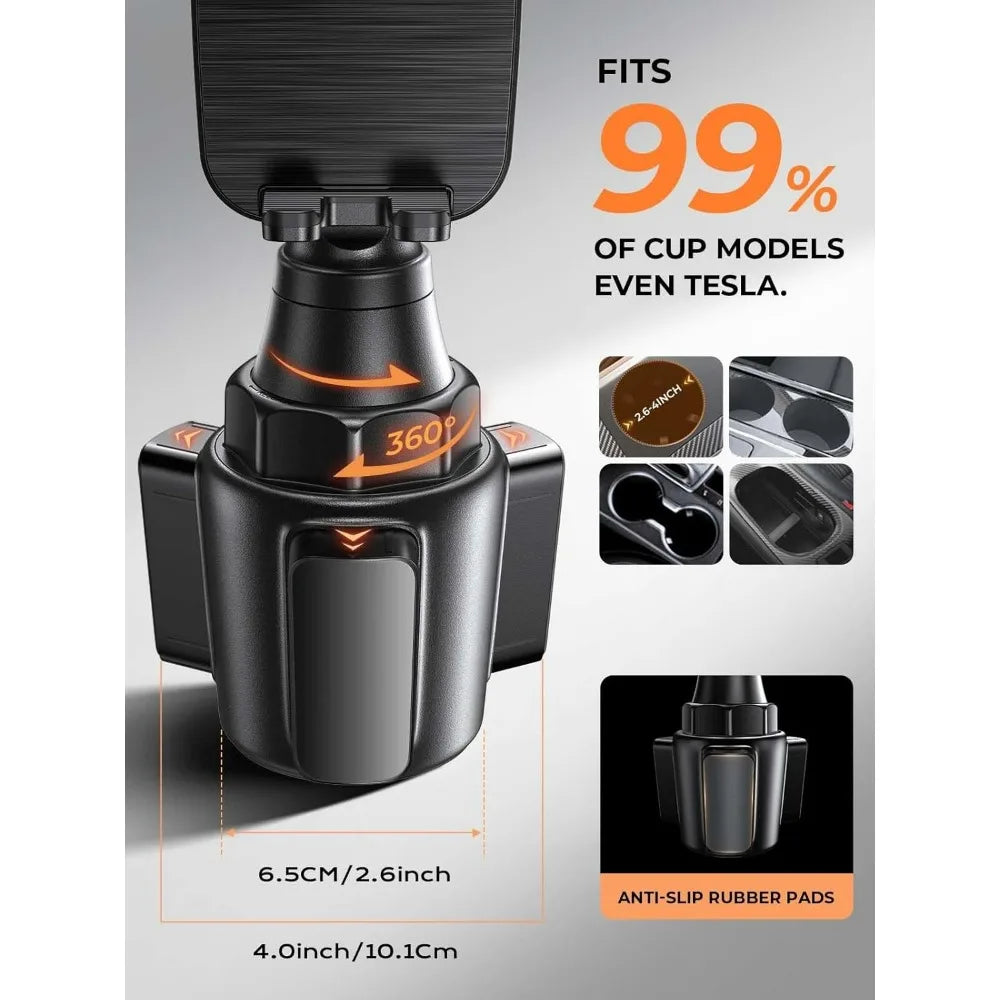 VIBE 360° Cup Holder Phone Mount – Universal Car & Golf Cart