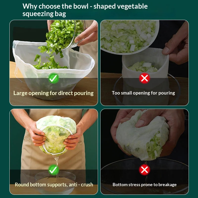 Reusable Fine Mesh Vegetable Squeeze Bag for Dumpling Filling