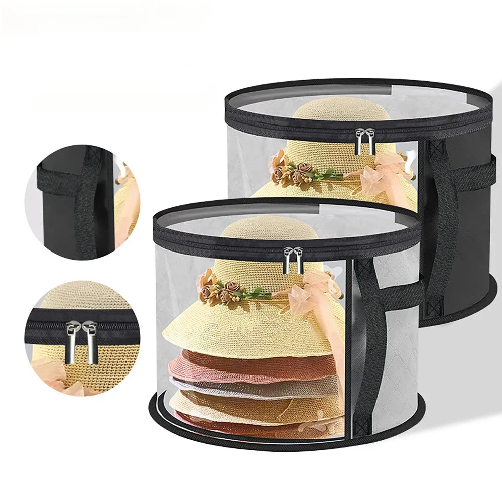 Oversized Clear Hat Storage Box | Stackable Hat Organizer