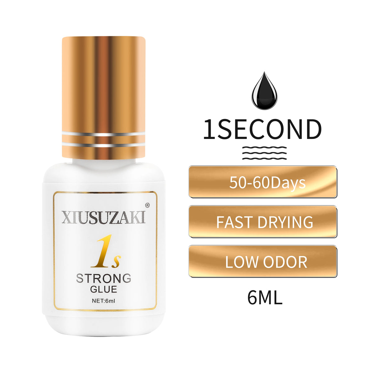 XIUSUZAKI 6ml Fast-Drying Lash Extension Glue – Low Irritation