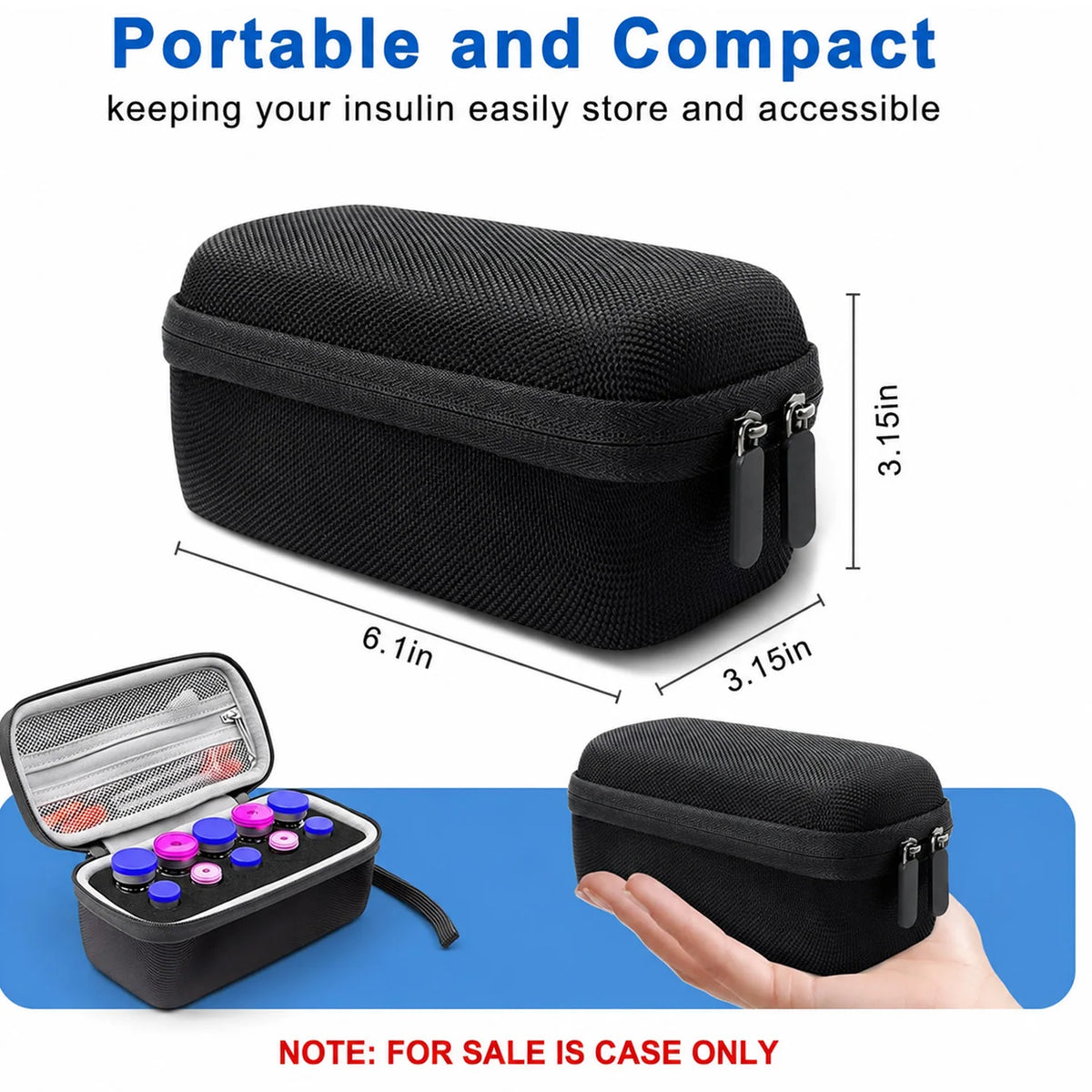 Portable Vial Carrying Case with Foam Insert – 10/15/30 Slots