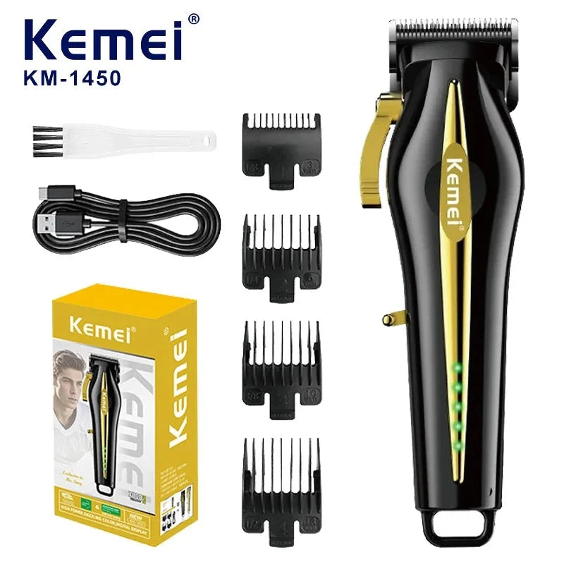 Kemei KM-1450 Cordless Hair Clipper USB Rechargeable Trimmer