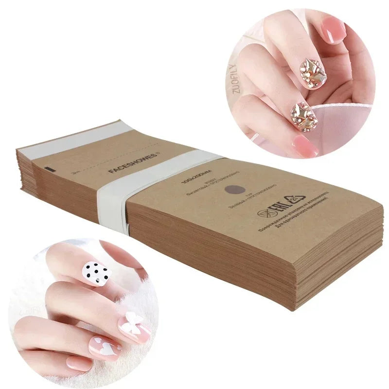 100Pcs Disposable Sterilization Bags for Nail Tools | Kraft Paper