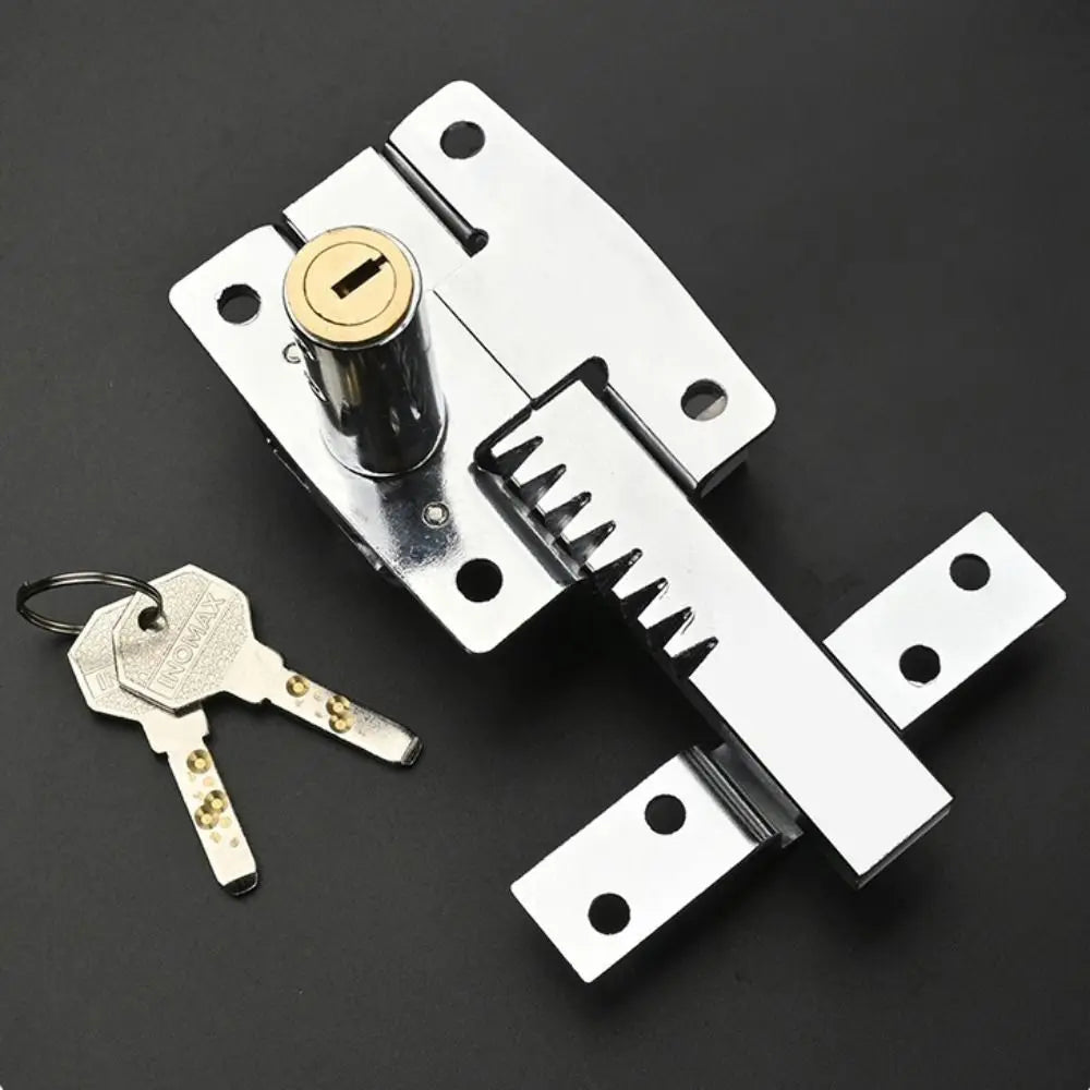 Iron Security Door Bolt Latch Lock – Silver & Black