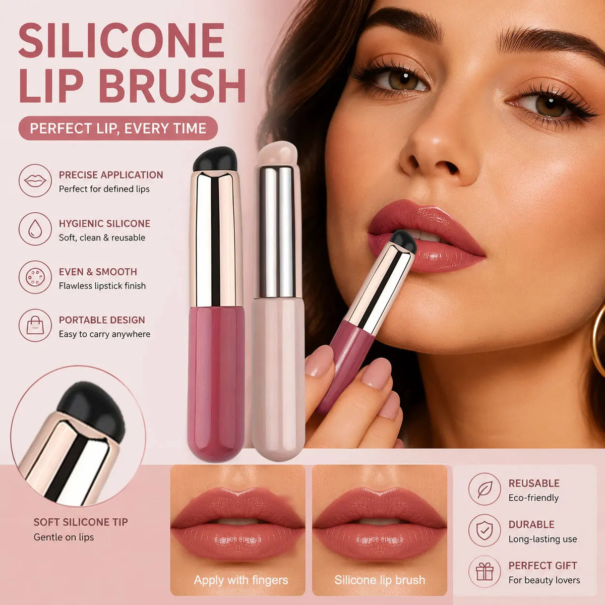 Silicone Lip & Concealer Brush – Soft Round Tip Makeup Tool