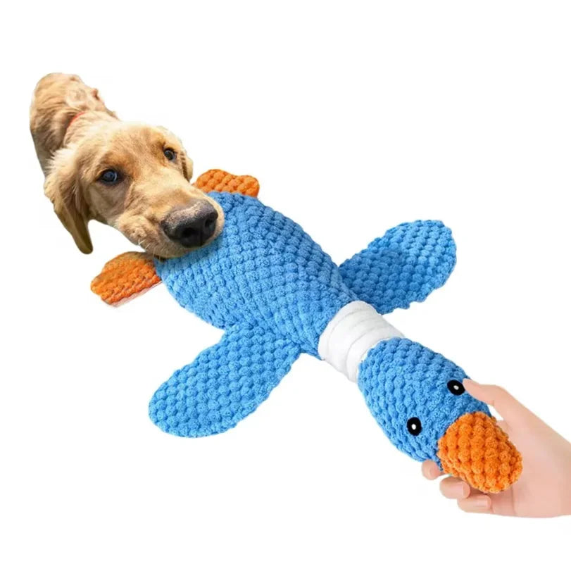 Squeaky Plush Goose Chew Toy for Dogs & Cats – Durable Fleece