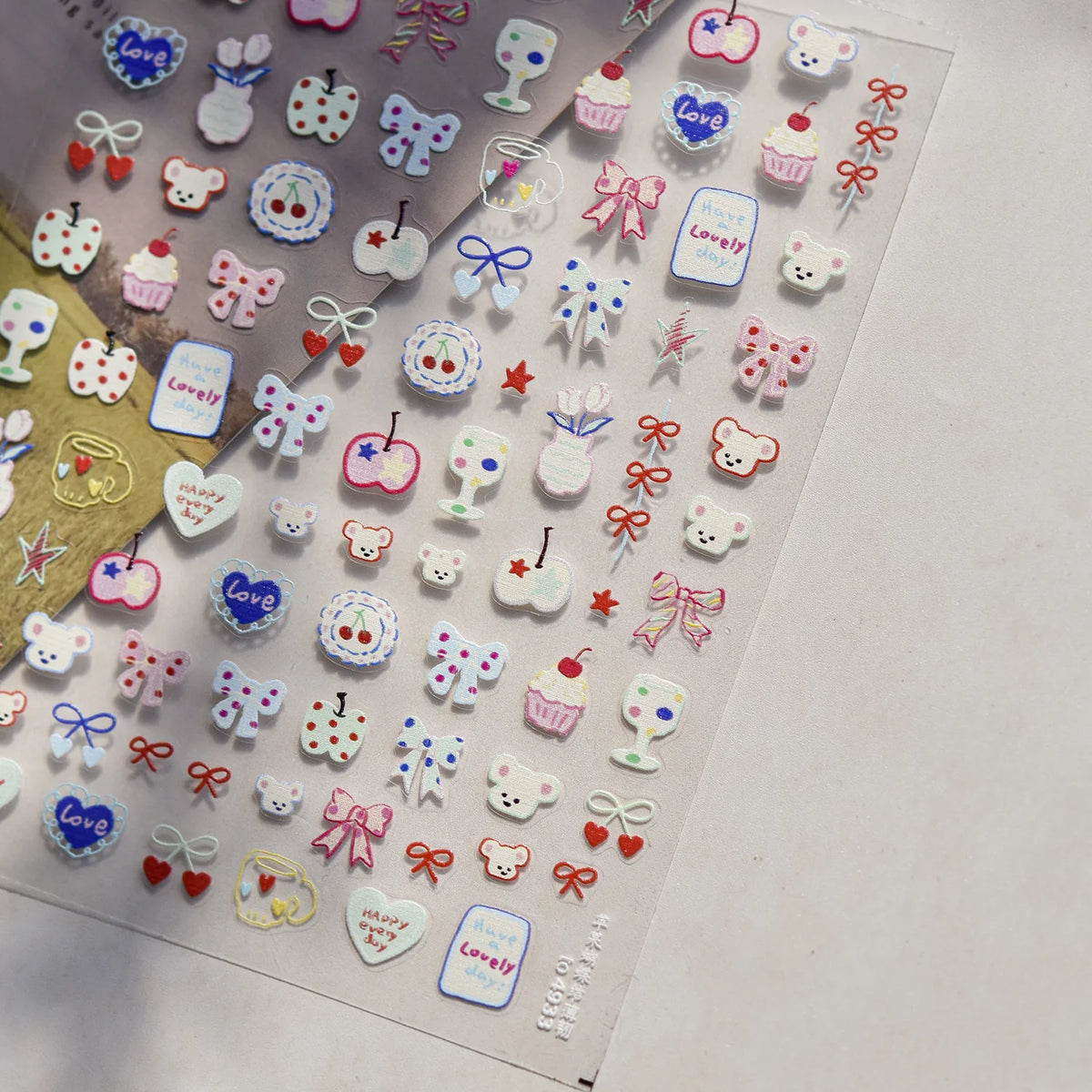 Summer Jelly Nail Stickers – Fruit, Bow & Flower Decals