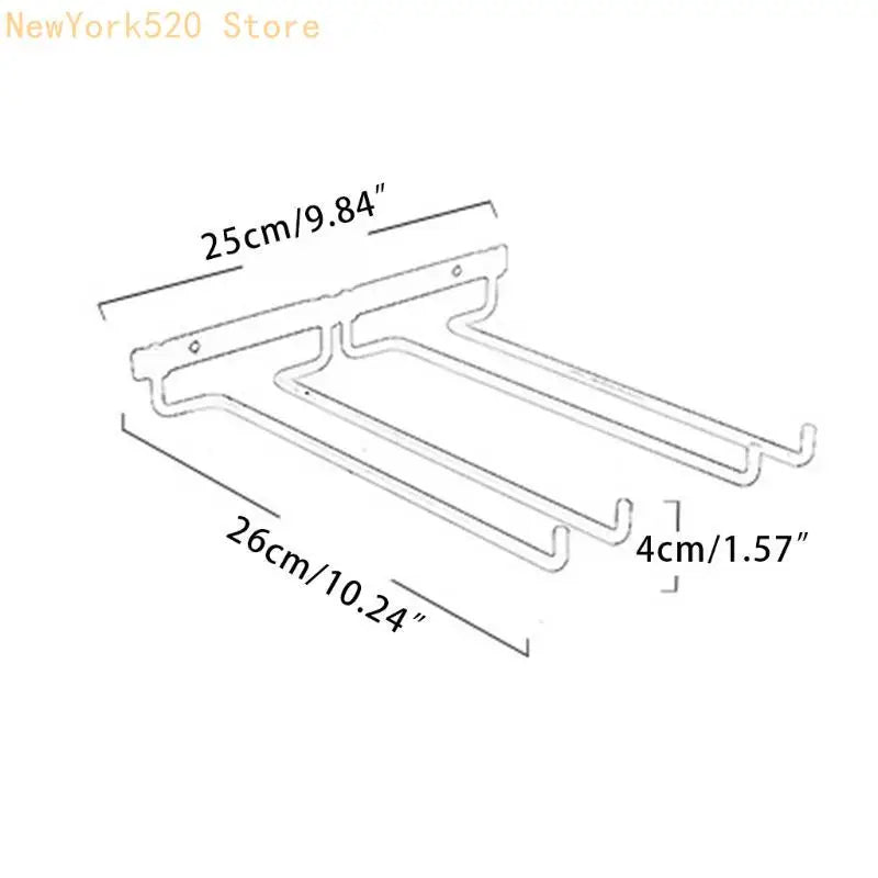 10-Inch Double Row Wine Glass Rack – Holds 6 Glasses