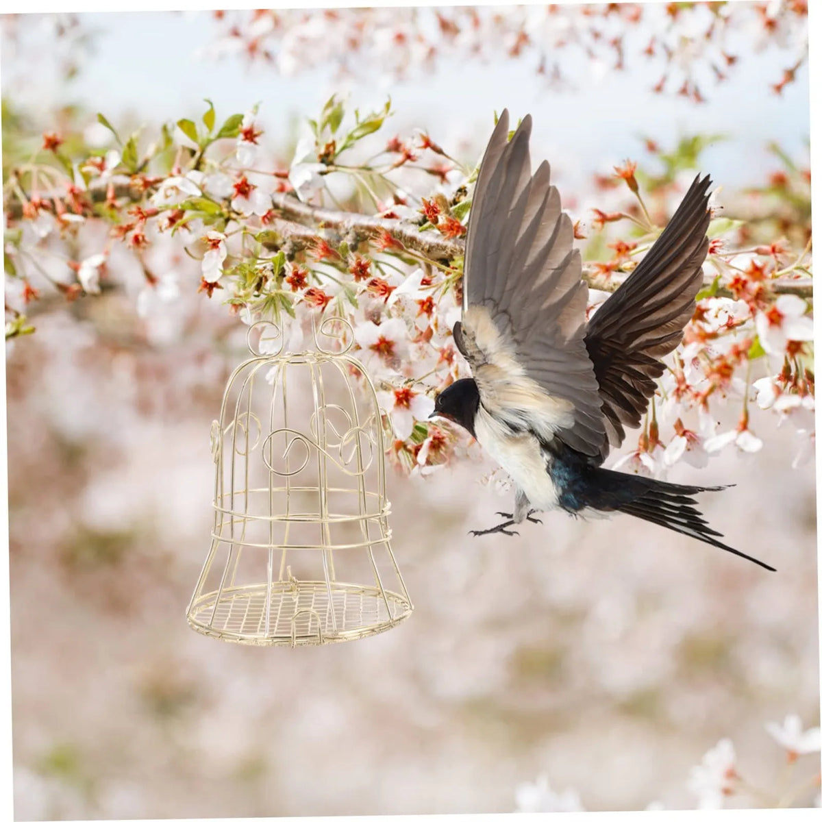 Gold Metal Hanging Wild Bird Feeder Cage – Fat Ball Holder