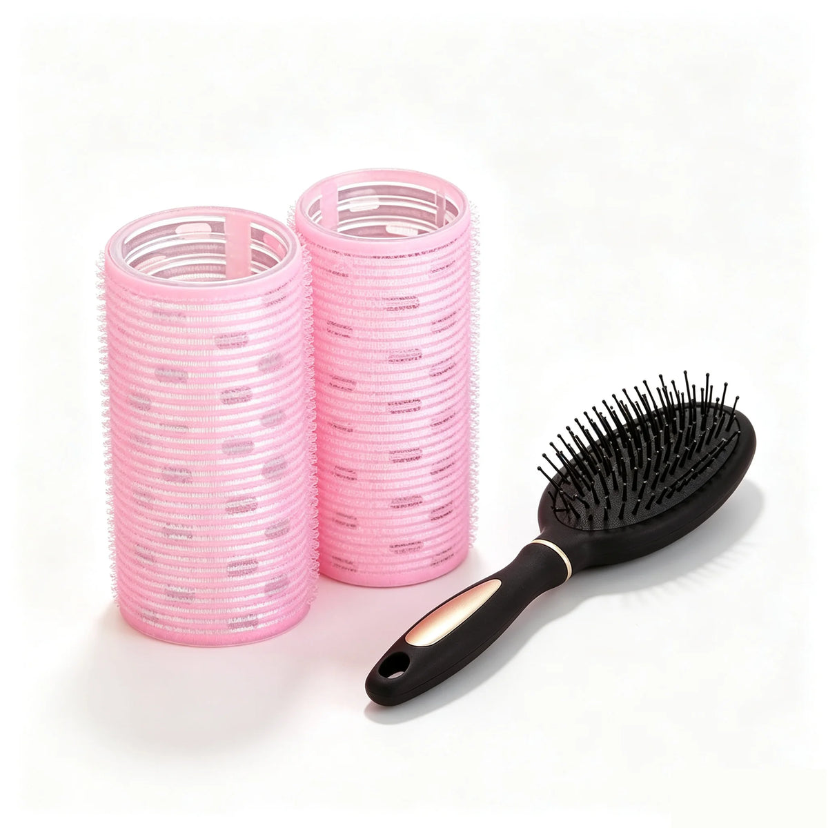Self-Adhesive Hair Rollers & Air Cushion Brush Set – No Heat