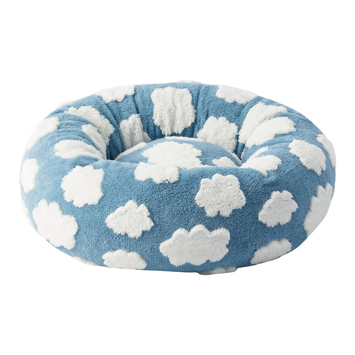 Sky Clouds Shaggy Plush Dog Bed – Washable Small Pet Sofa