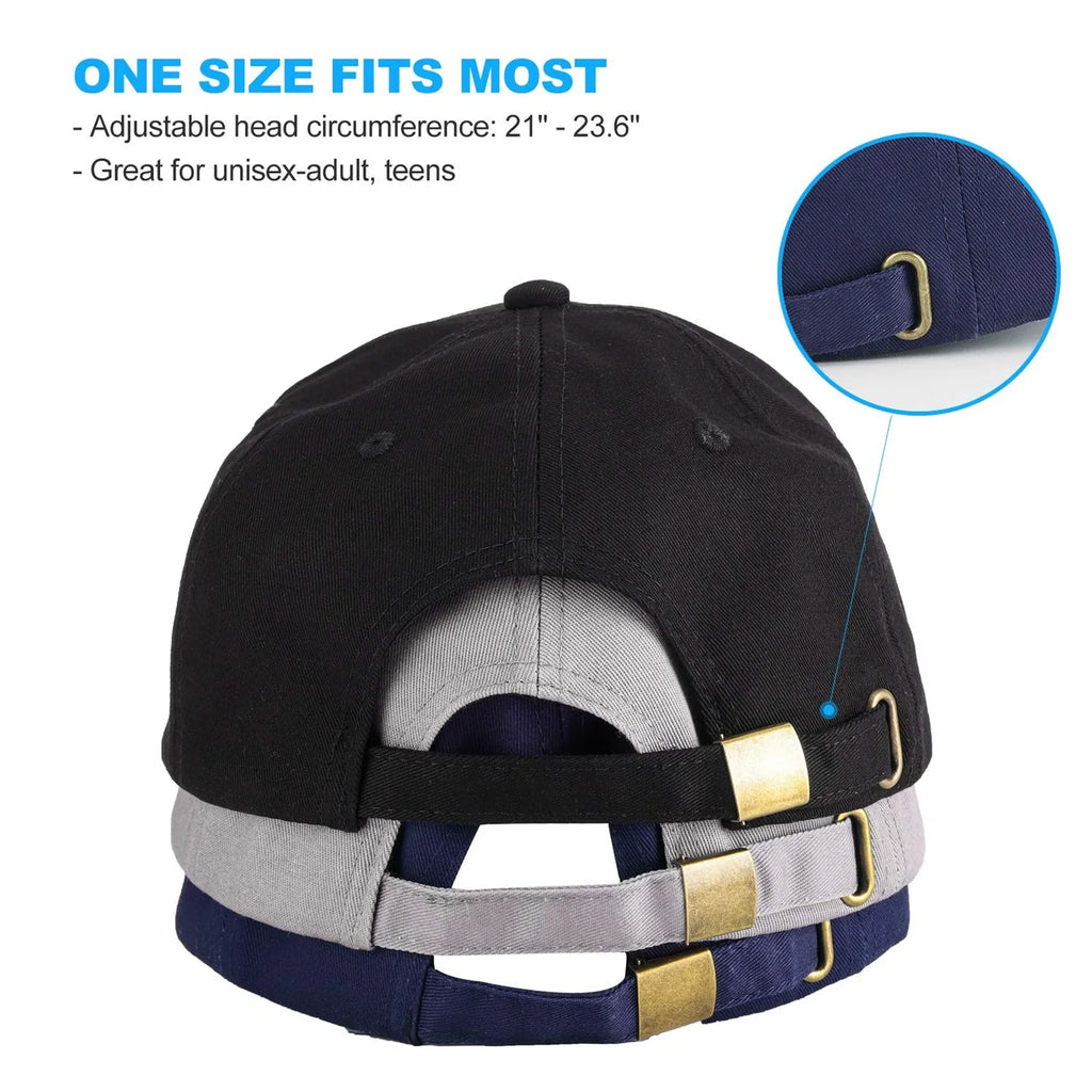 Classic Solid Color Baseball Cap – Unisex Adjustable 3-Pack