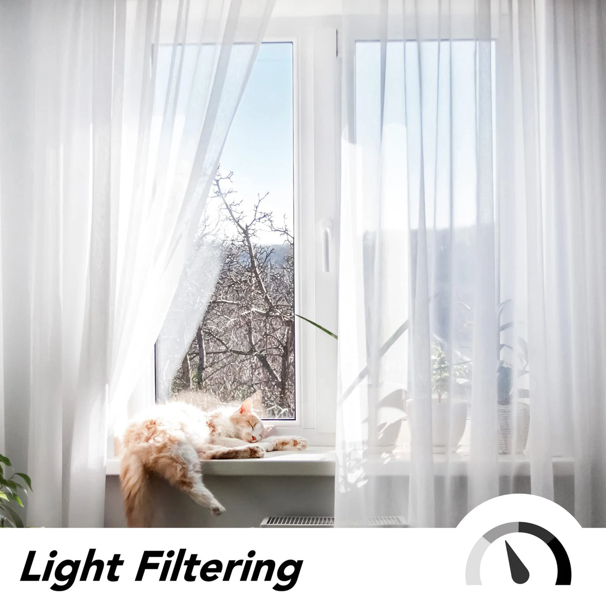 White Sheer Voile Curtain Panel – Chiffon Window Drape