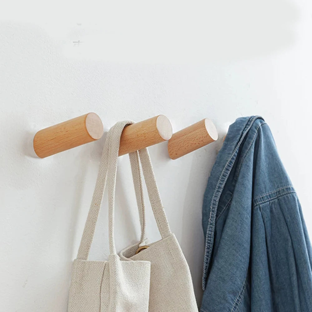 Wooden Wall Hooks – Coat Rack, Towel & Key Hanger
