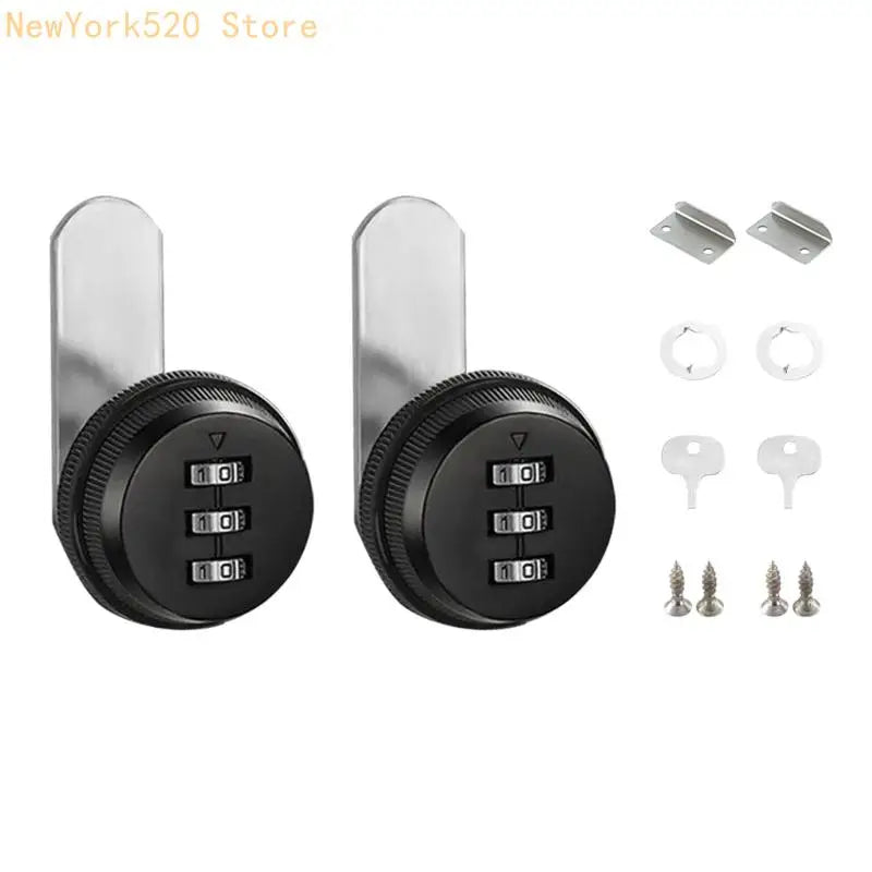 2-Pack 3-Digit Combination Lock for Mailbox & Cabinet