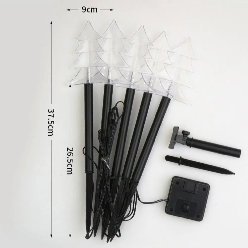 5-Pack Solar LED Christmas Stake Lights – Waterproof Pathway