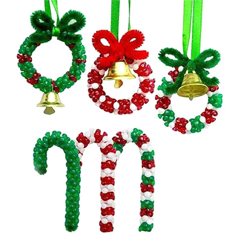 3140 PCS Christmas Beaded Ornament Craft Kit – DIY Wreaths
