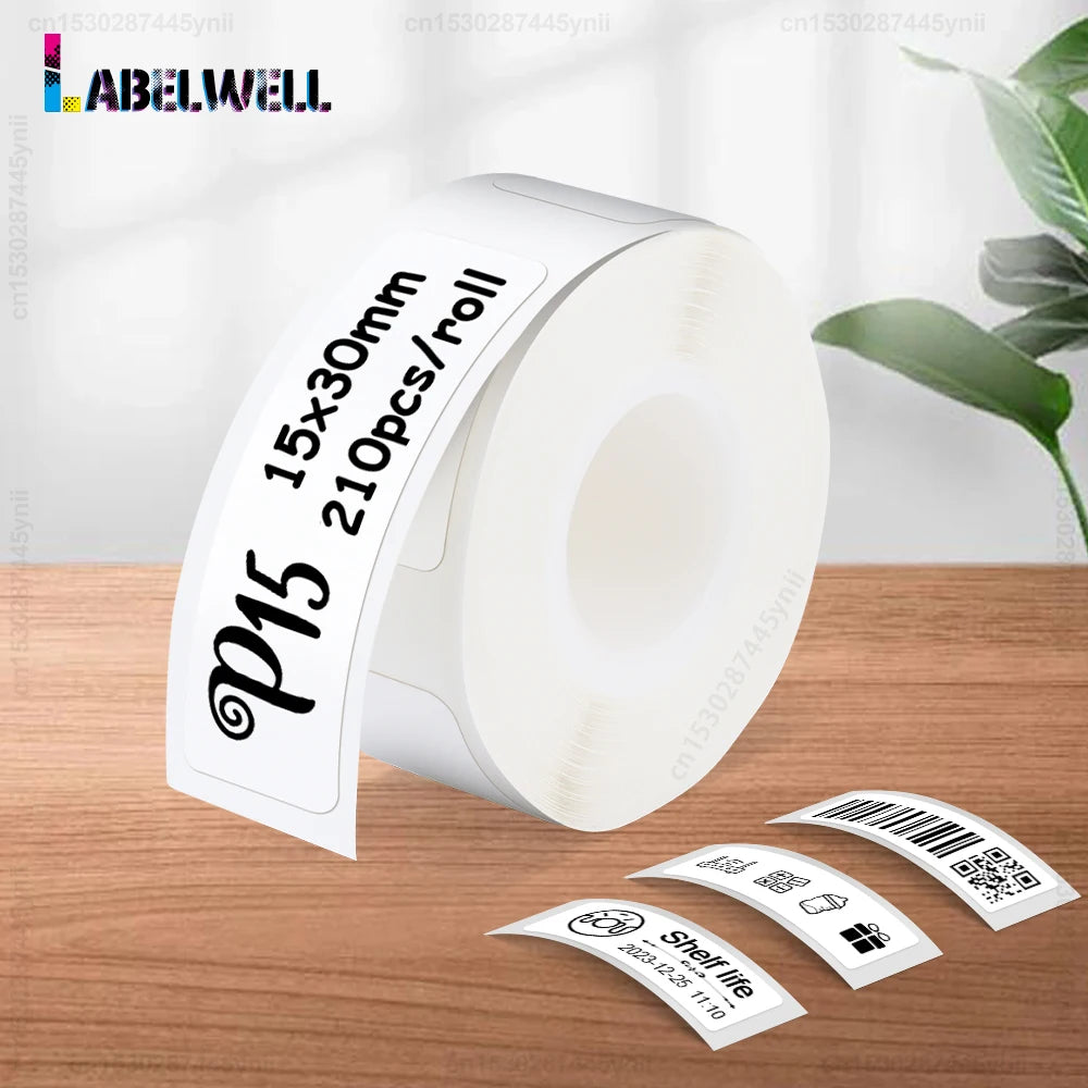 Labelwell P15 Thermal Label Tape for P12 P11 D30 Label Makers