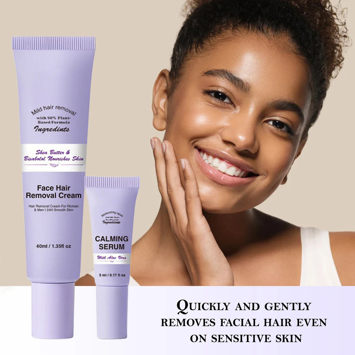 Misscheering Facial Hair Removal Cream – All Skin Types