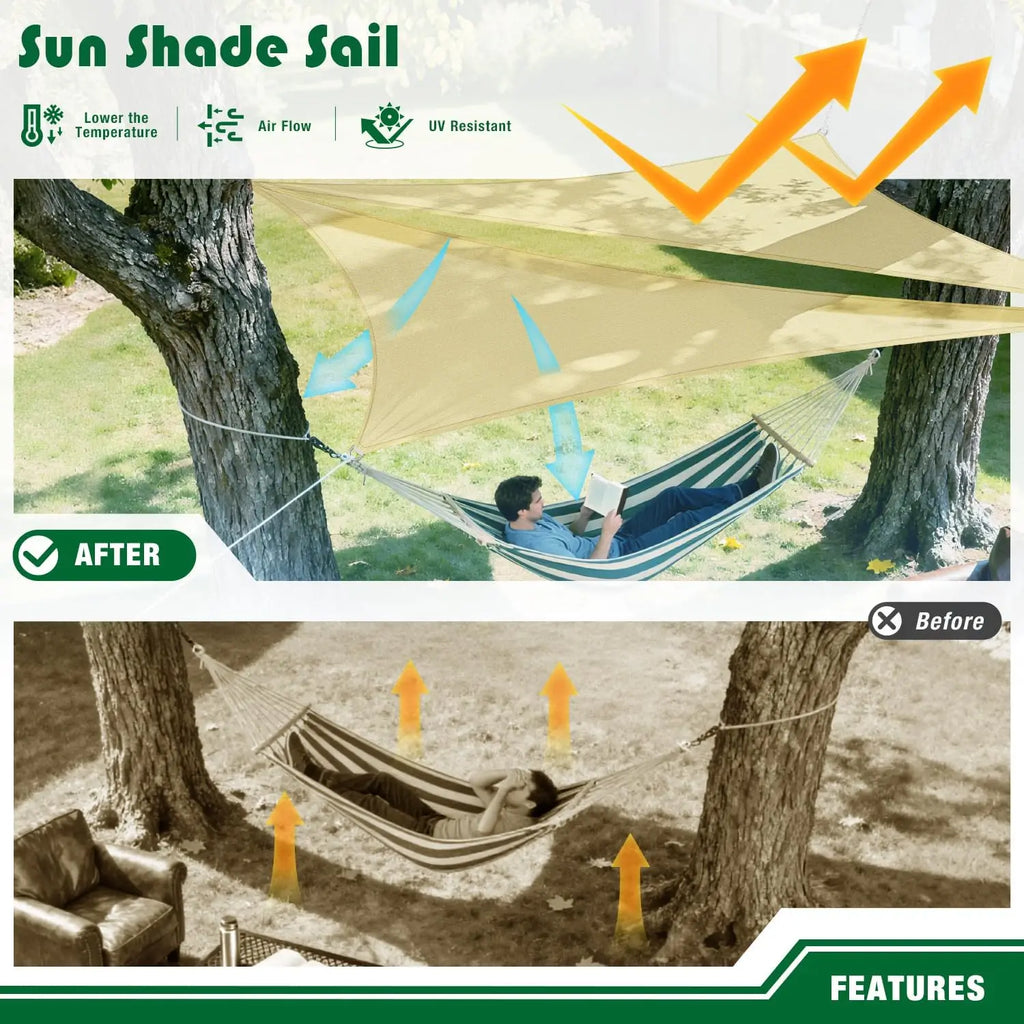Triangle Sun Shade Sail 98% UV Block Outdoor Canopy Cover