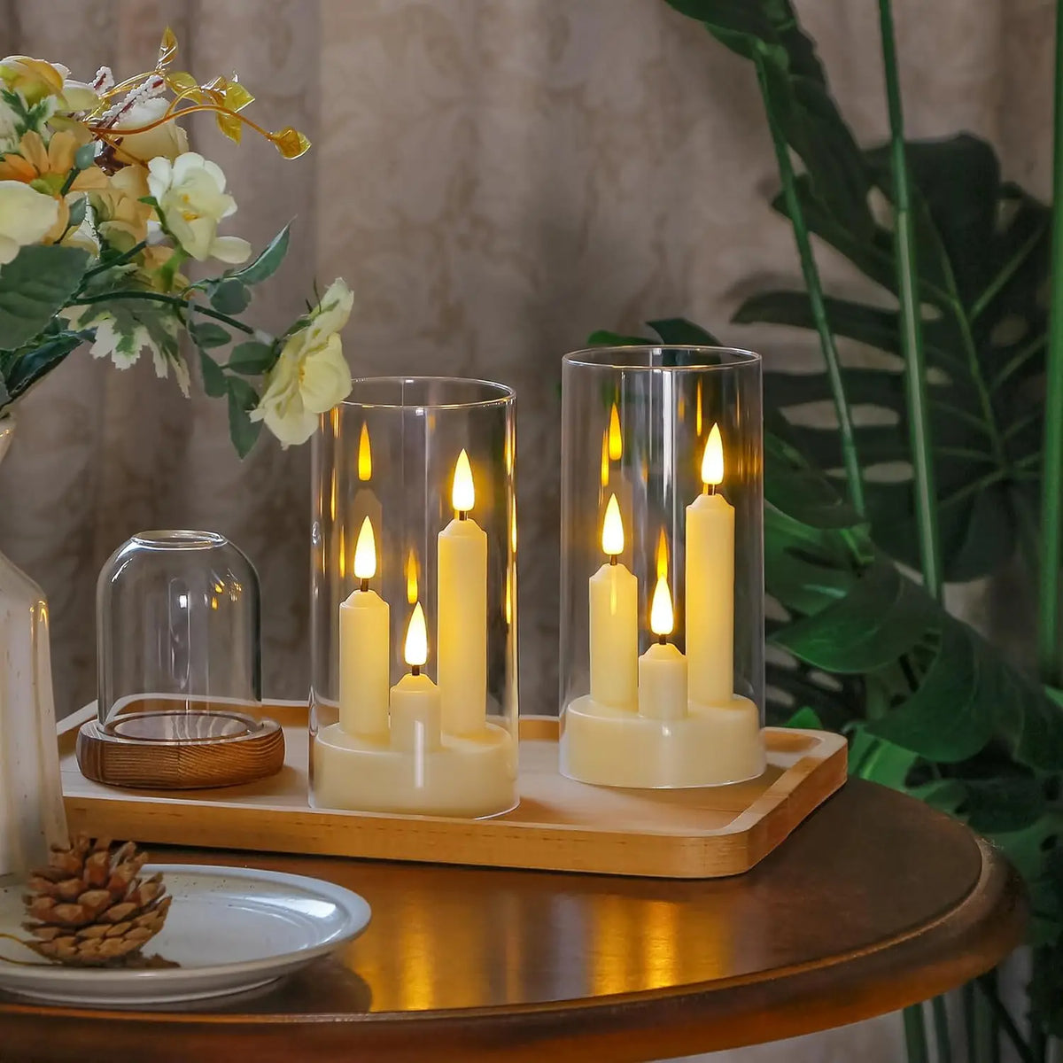 3-in-1 Flameless LED Taper Candles with Lampshade | Flickering