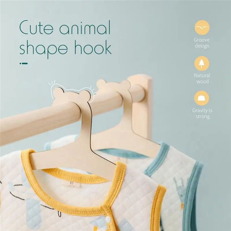 30-Pack Natural Wood Baby Clothes Hangers – Nursery Decor