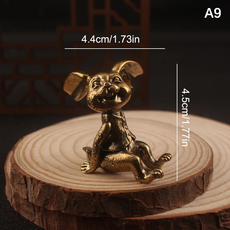 Vintage Brass Rabbit Statue – Feng Shui Figurine & Easter Décor