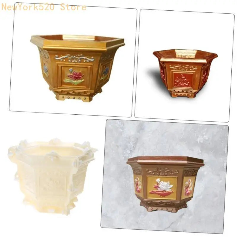 DIY Hexagonal Concrete Flower Pot Mold – Plastic Planter Mold
