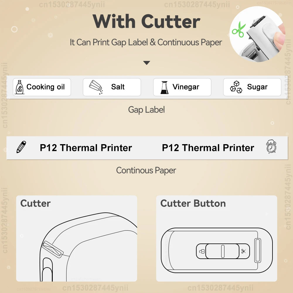 Labelwell P12 Bluetooth Inkless Thermal Label Maker Printer