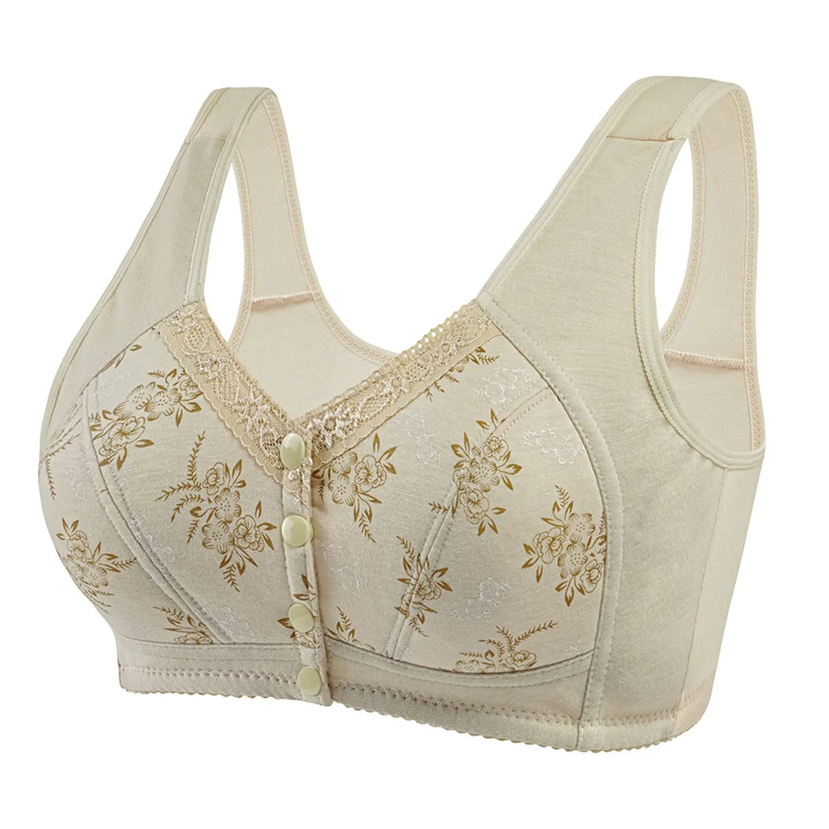 Women's Wire-Free Front Closure Lace Bralette | Cotton Comfort Bra
