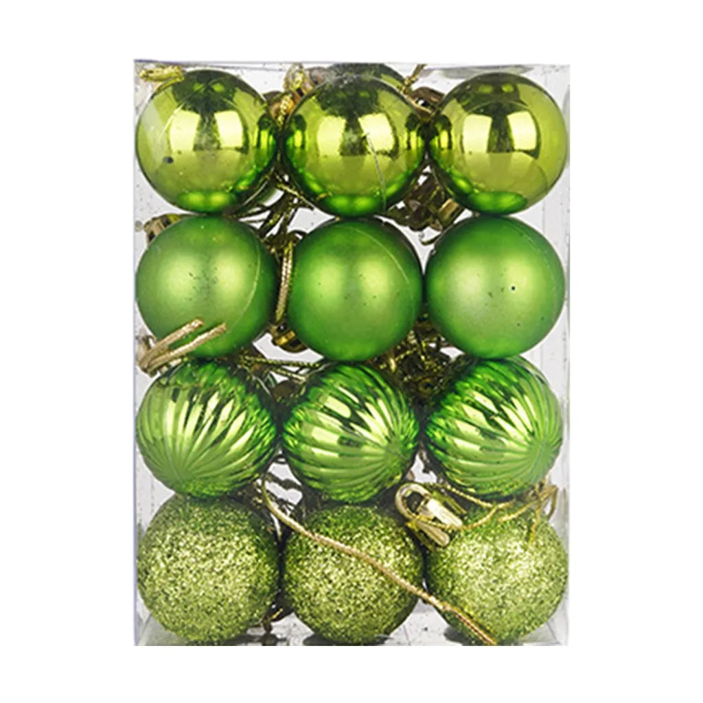 24-Pack 30mm Christmas Ball Baubles Glitter Tree Ornaments