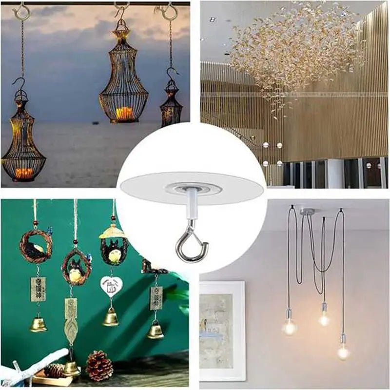 12-Pack Self Adhesive Ceiling Hooks – No Drill Hanging Hooks