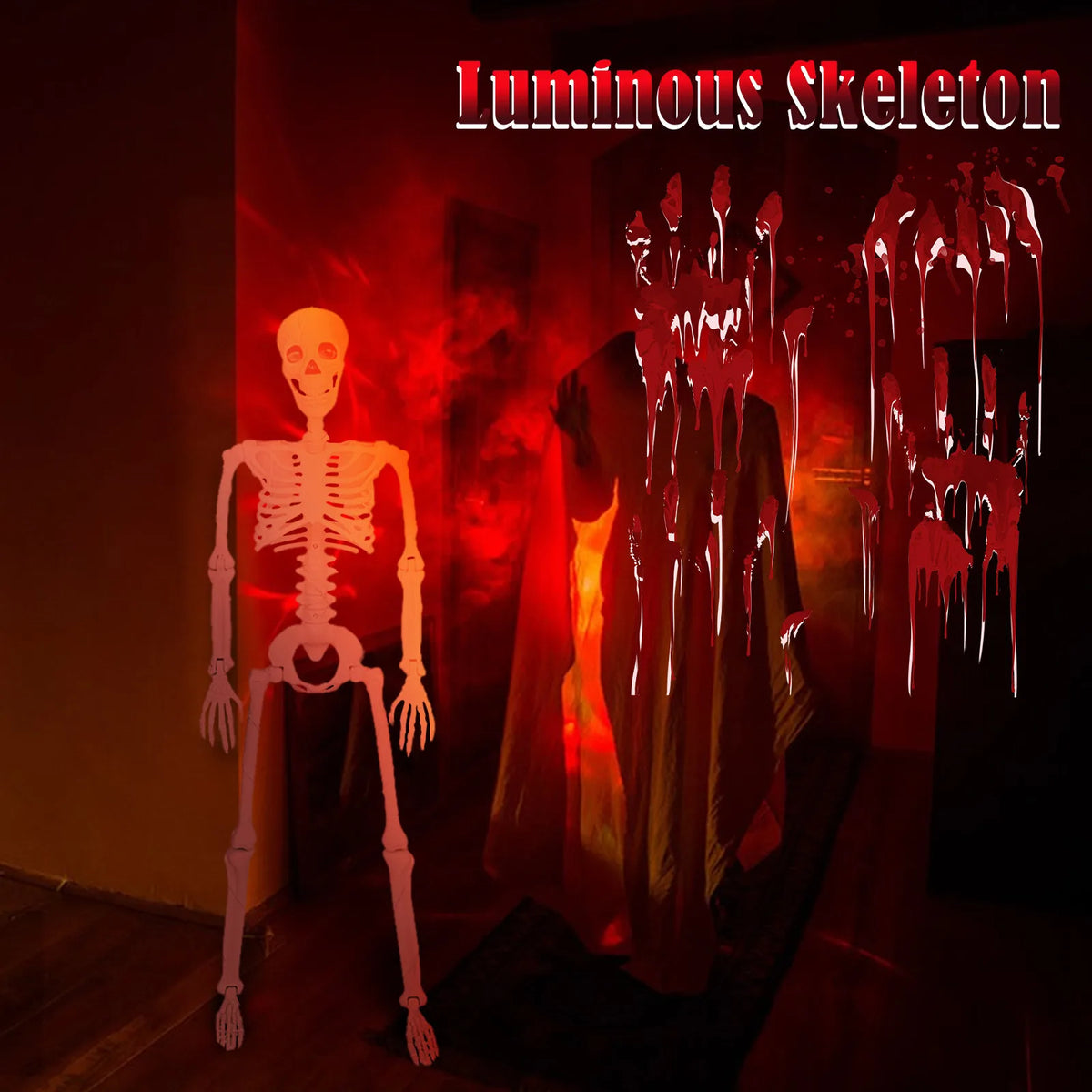 Skeleton LED Lighting Kit – Glowing Halloween Skull Decor