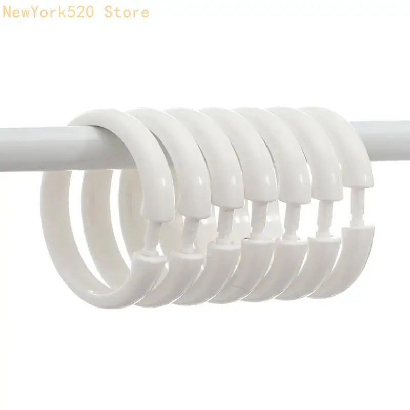 12-Pack Plastic Shower Curtain O-Rings – Smooth Gliding Hooks