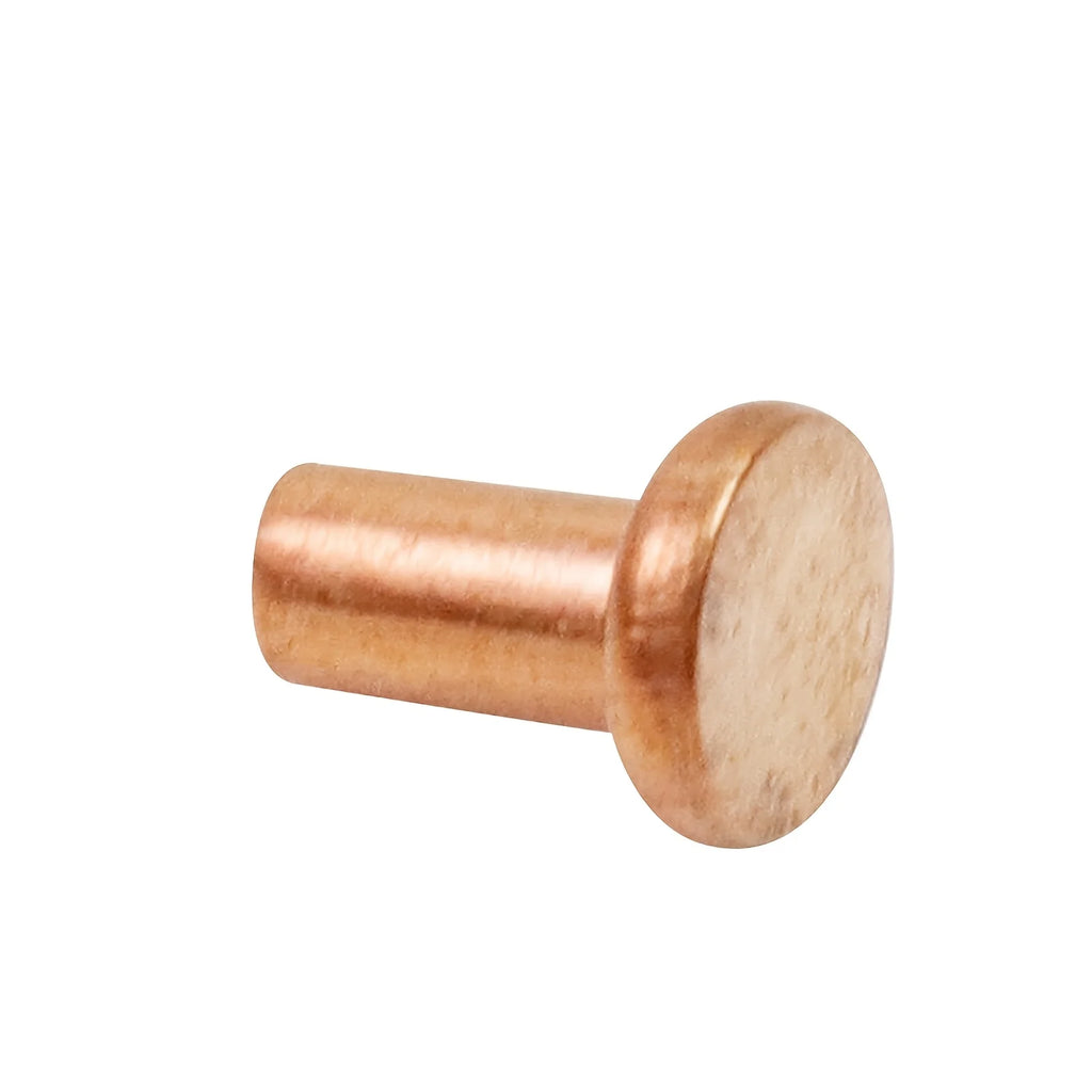100pcs Copper Solid Rivets Round Pan Head 1/8" x 13/64" Fasteners