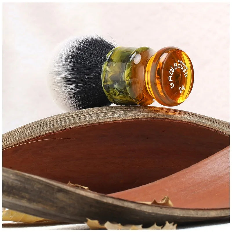 Yaqi 24mm Tuxedo Synthetic Wet Shave Brush – Resin Handle