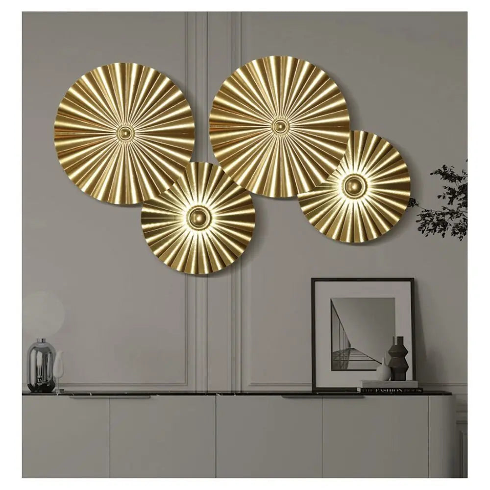 Modern Gold Iron Round Wall Hanging Decoration Ornament