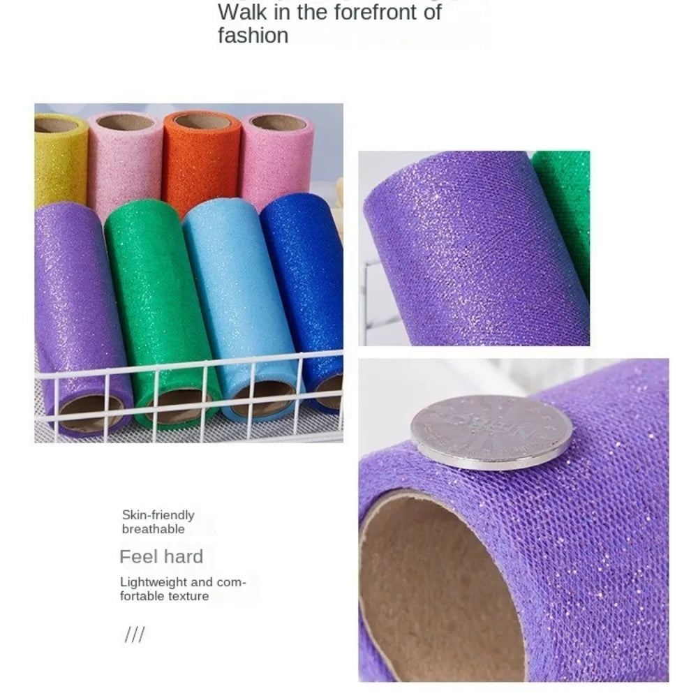 Glitter Sequin Mesh Tulle Fabric Roll 50 Yards DIY Decor Craft