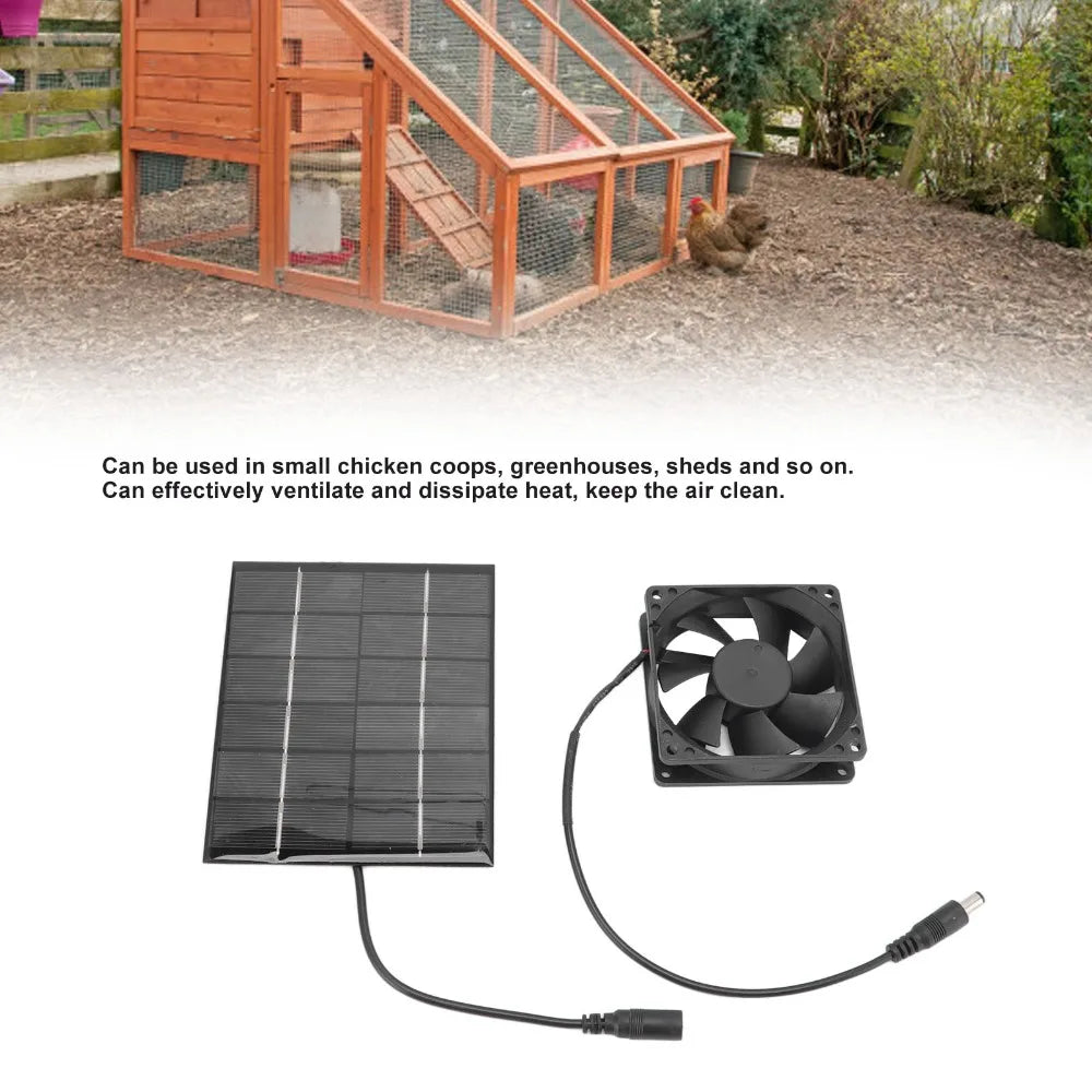 Solar Panel Fan Kit 2W 6V – Mini Ventilation for Chicken Coops