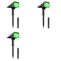 A01F-3X IP65 Solar Garden Spotlight – Green Light, 3-Pack
