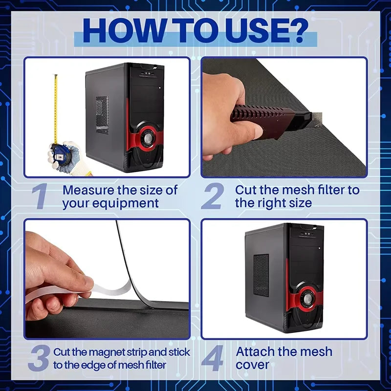 PVC Dustproof Mesh PC Case Cover – 30x50 & 50x50cm