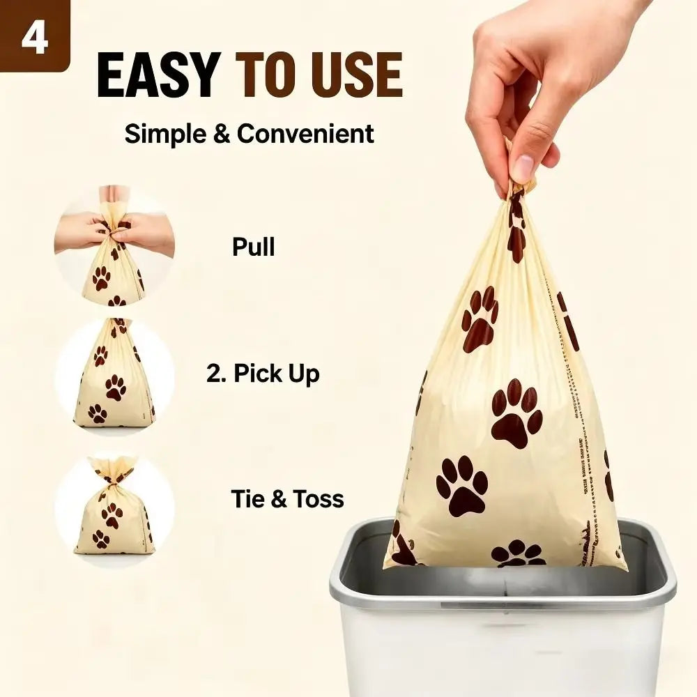 8 Rolls Biodegradable Dog Waste Bags – Leakproof & Scented