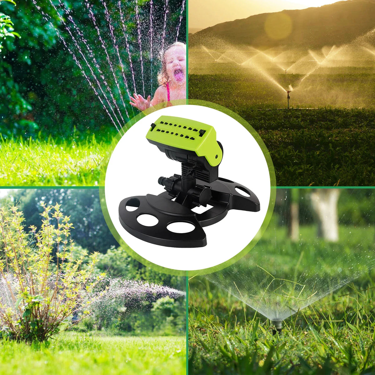 180° Rotating Garden Sprinkler – 16-Outlet Lawn Irrigation