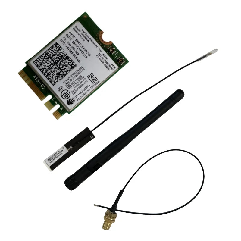 WiFi Antenna Cable & 7260AC Card for Lenovo ThinkCentre M720Q M920Q