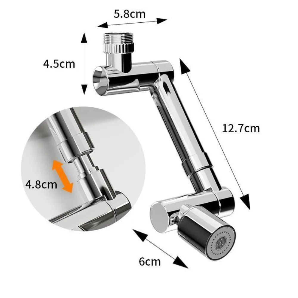1440° Rotatable Extendable Faucet Aerator – 2-Mode Tap Bubbler